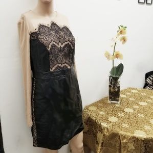VENUS Dresses - Venus Faux Leather, Nude and Lace Dress GUC VENUS Dresses - Venus Faux Leather, Nude and Lace Dress GUC